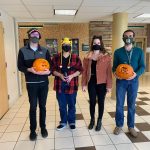 Best Physics-themed pumpkin: Lia Compton, Jonah Salehi, Megan Wrobel, Nick Lehnerz
