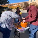 Most creative use of the pumpkin: Mari Todd, Heather Michalak and Dr. H-U